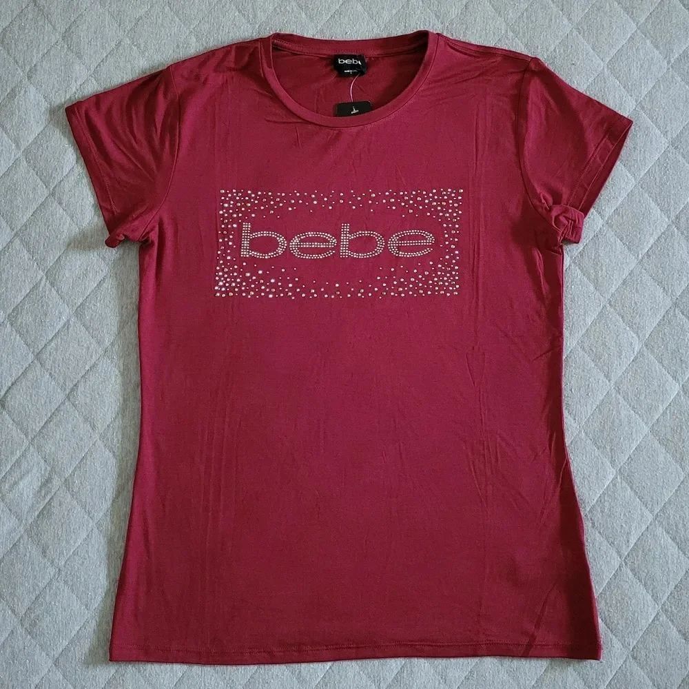 bebe Rhubarb Top with Rhinestones💎 and Stu